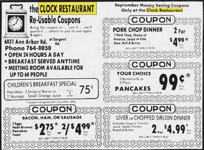 Clock Restaurant - Sep 01 1983 Article